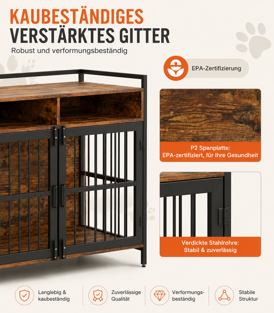 Exklusiver Hundekäfig im Möbelstil