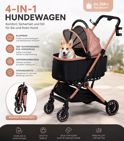 Luxus Hundebuggy 4-in-1