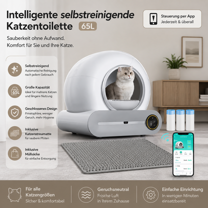 Intelligente Katzentoilette 65L