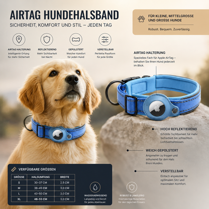 Premium AirTag Hundehalsband
