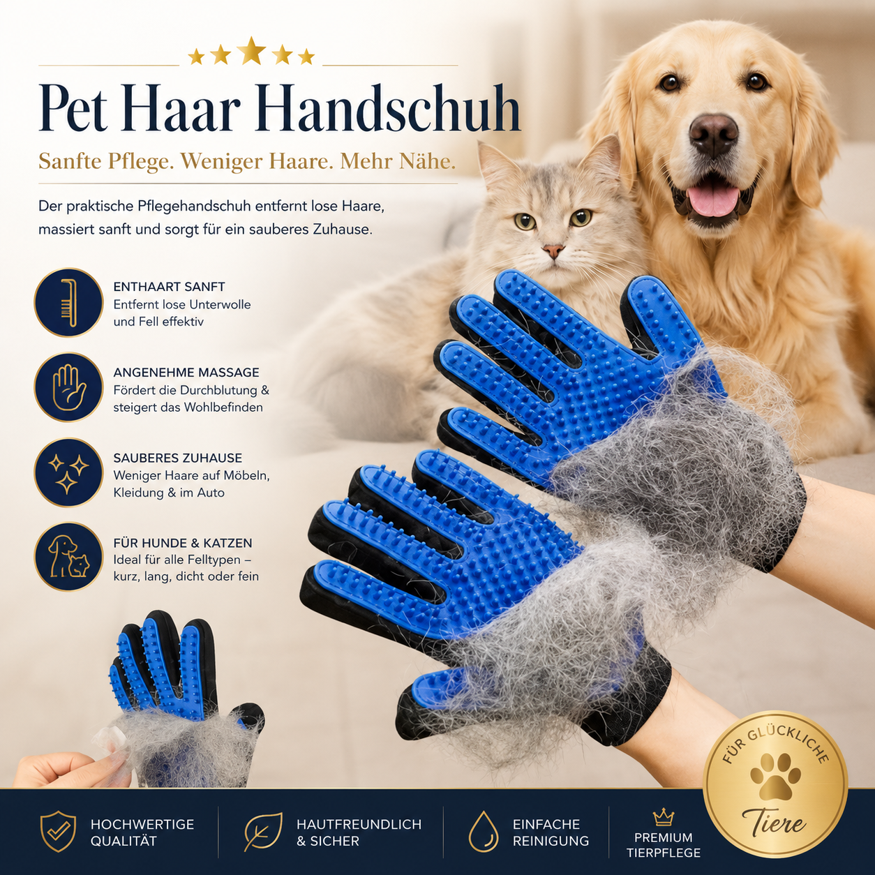 Premium Tierhaar-Pflegehandschuh