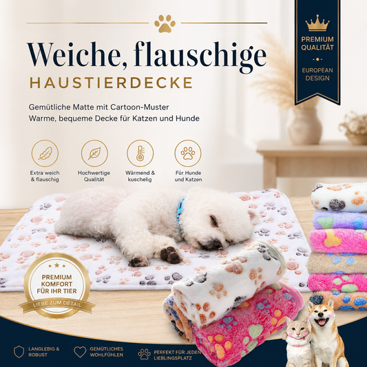 Hochwertige Luxusdecke für Hunde und Katzen.
