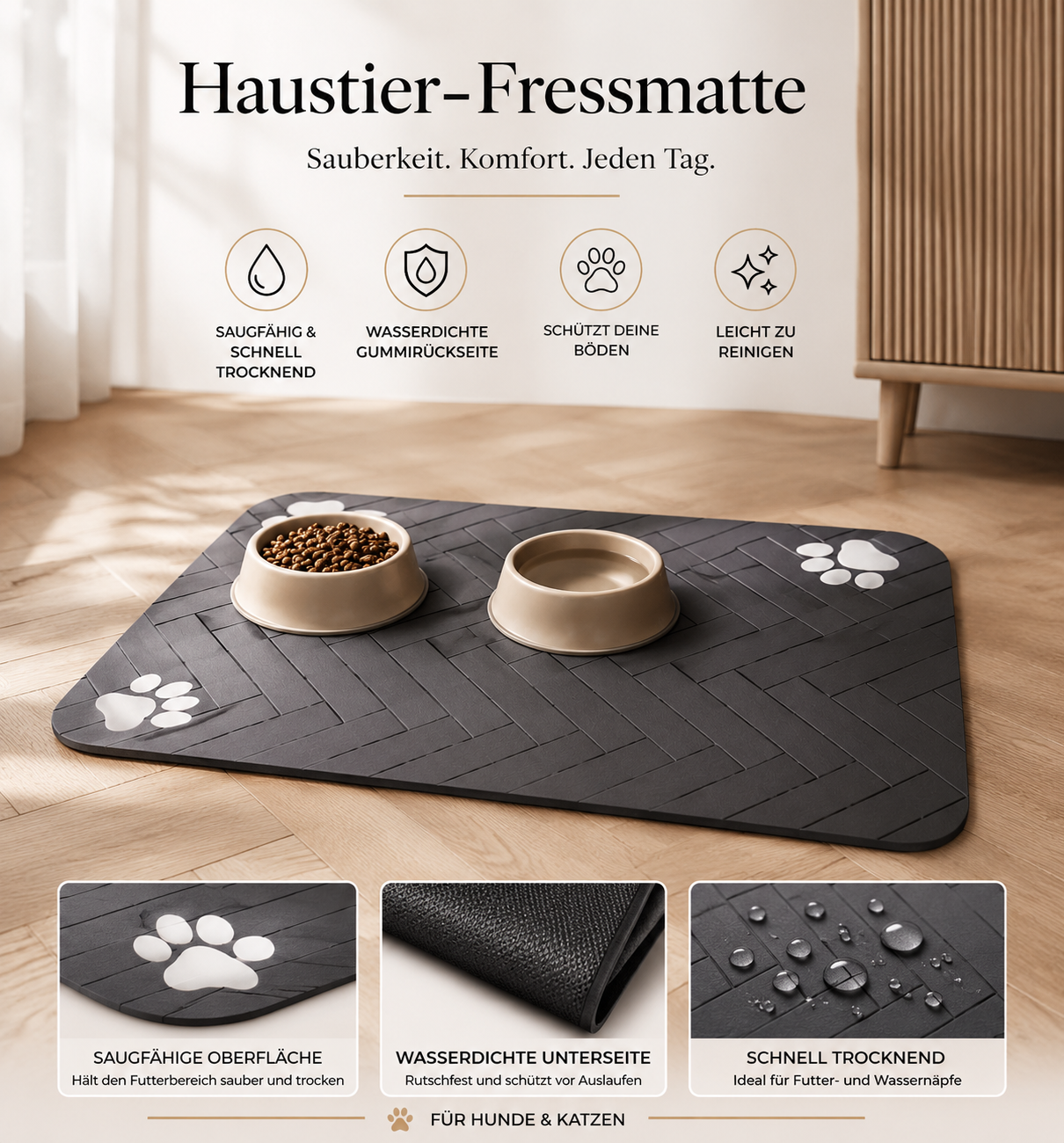 Premium Haustier-Fressmatte