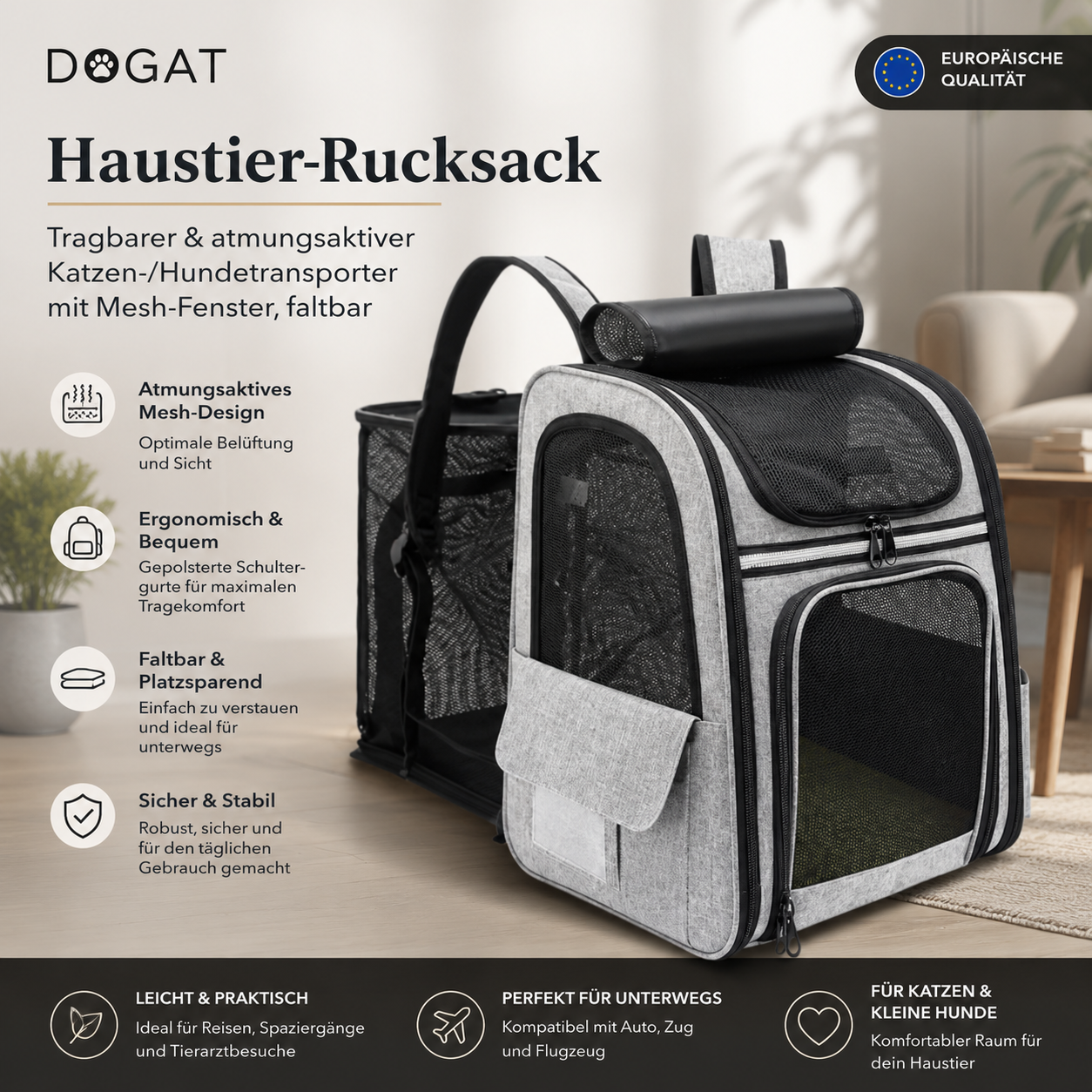Premium Haustier-Rucksack