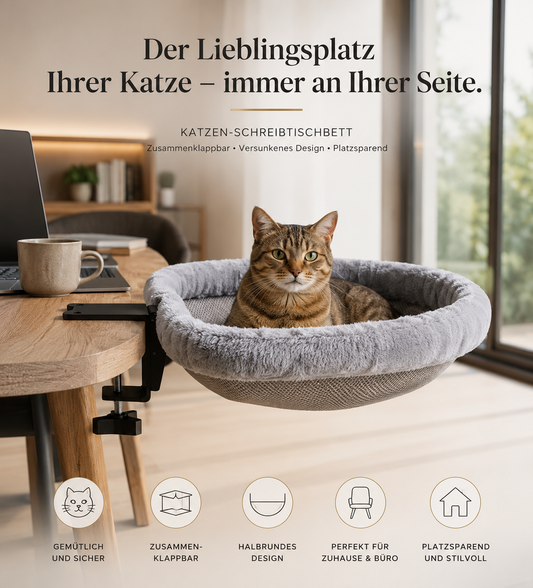 Premium Schreibtisch-Hängematte für Katzen