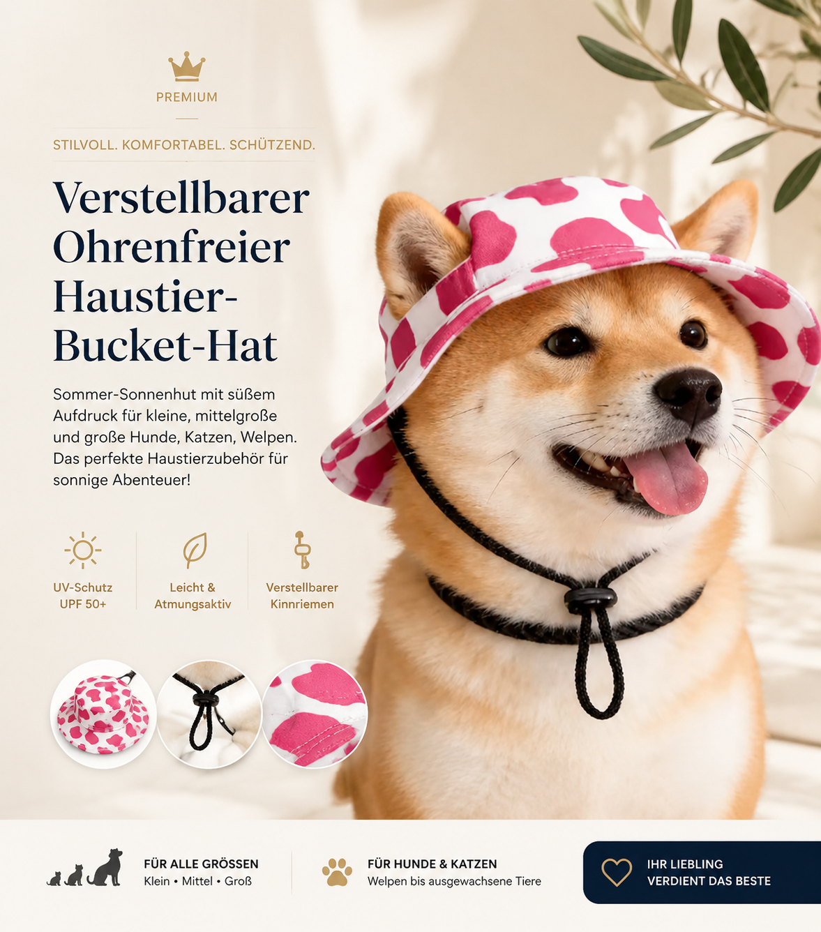Verstellbarer Haustier Bucket Hat