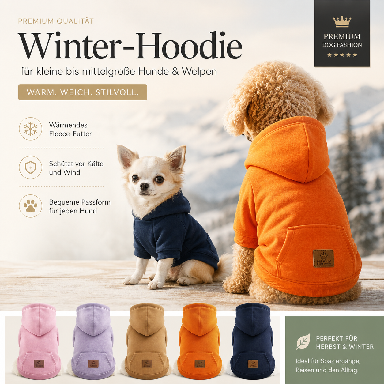 Warmer Hoodie für Hunde