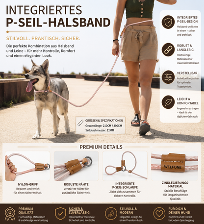 Premium Integrated P-Seil-Halsband für Hunde – Stylish, Sicher und Komfortabel