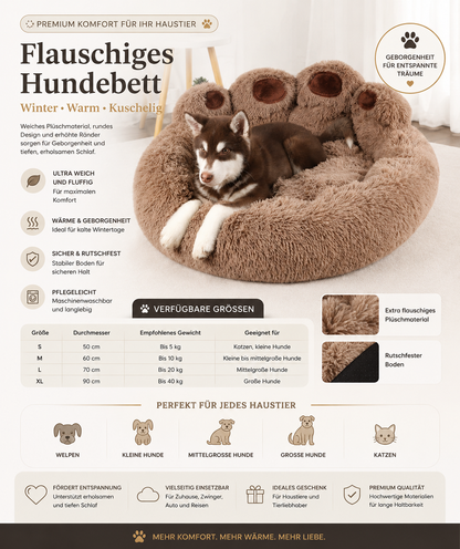 Flauschiges Premium Hundebett mit Kuschel-Komfort