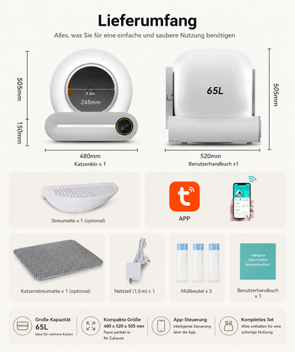 Intelligente Katzentoilette 65L