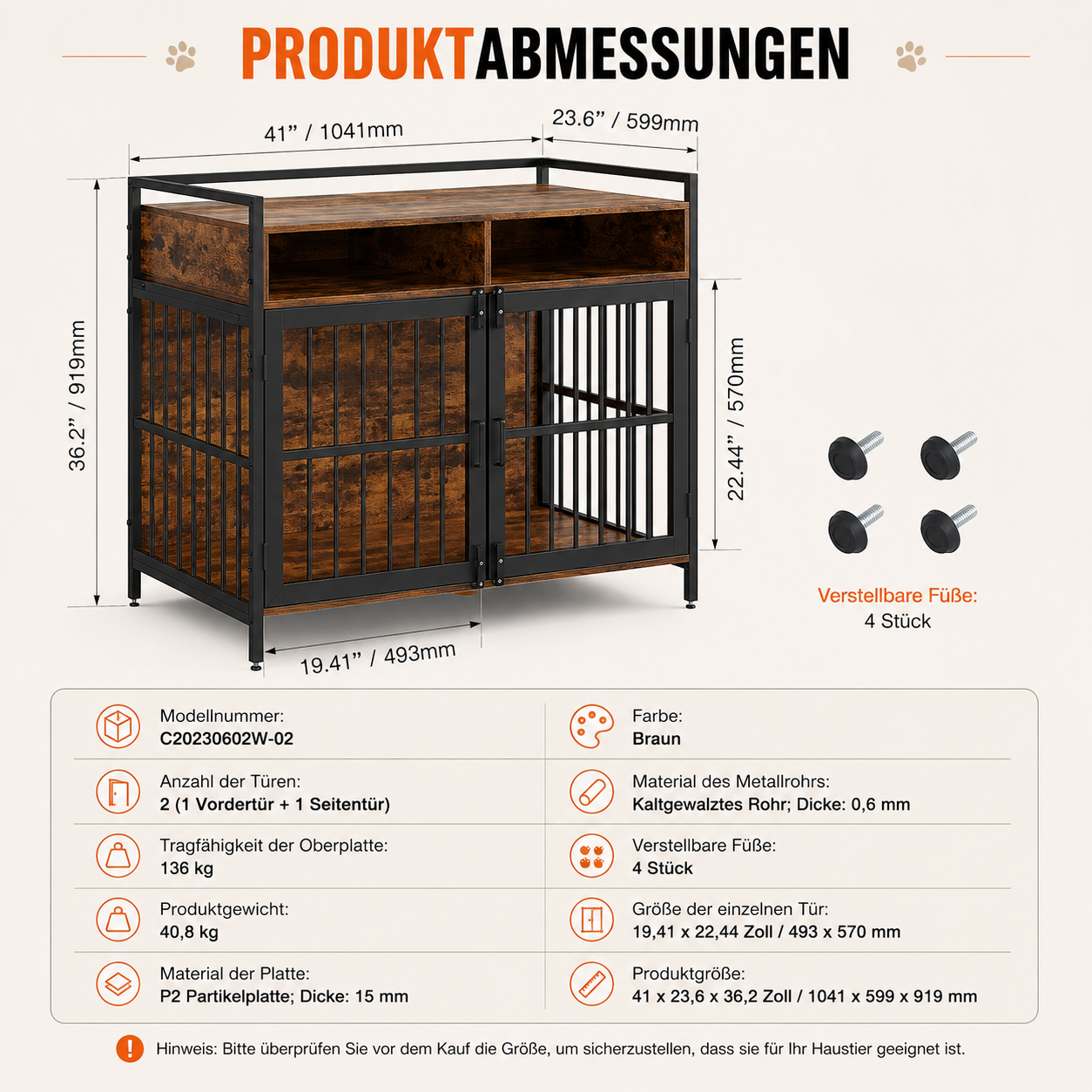 Exklusiver Hundekäfig im Möbelstil