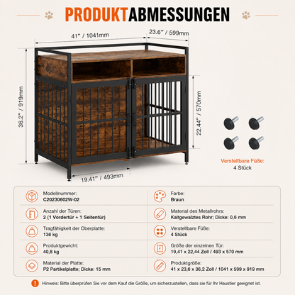 Exklusiver Hundekäfig im Möbelstil