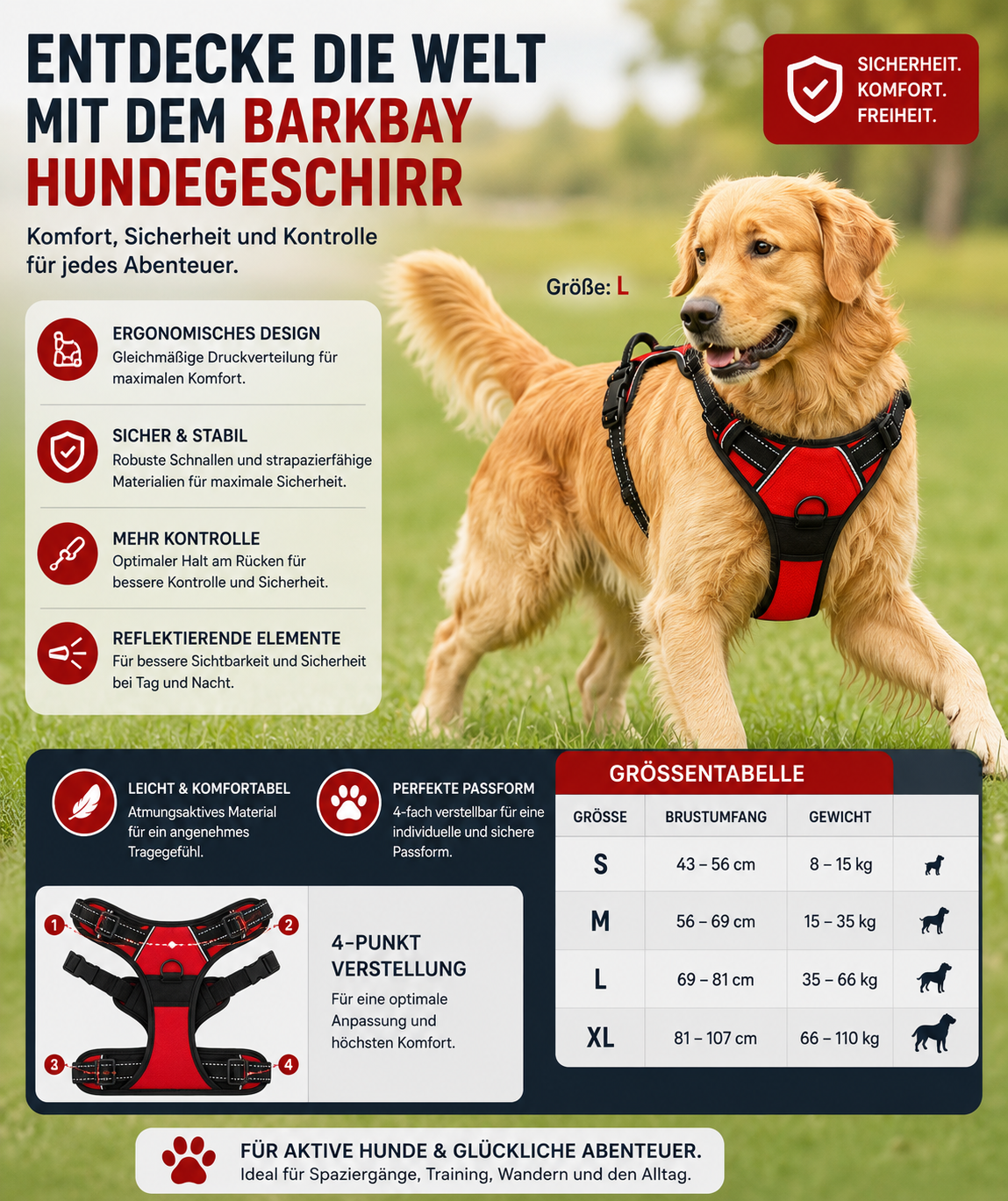 Premium Hundegeschirr Pro