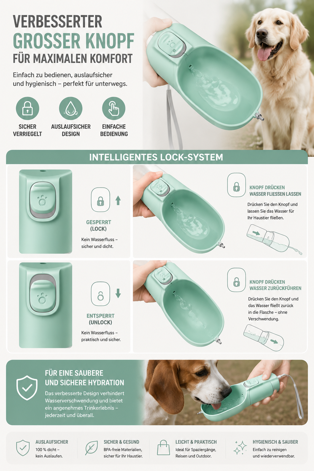 Premium-Hunde-Wasserflasche