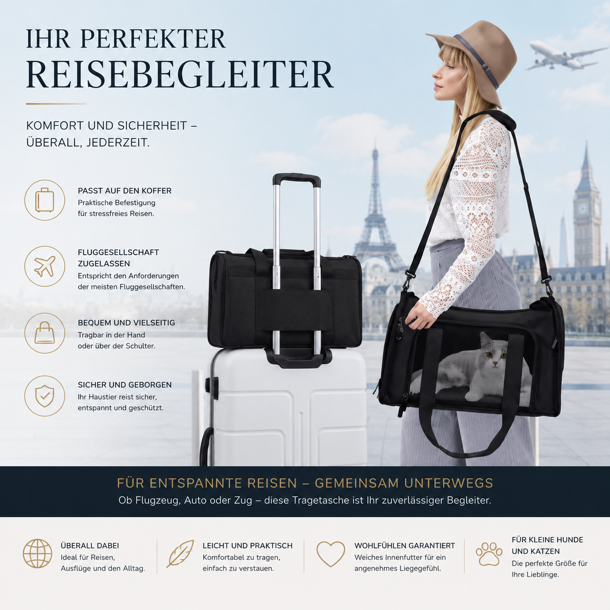 Premium Hundetragetasche für Hunde & Katzen