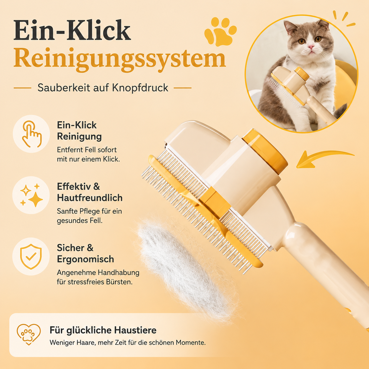 Selbstreinigende Premium-Hundebürste