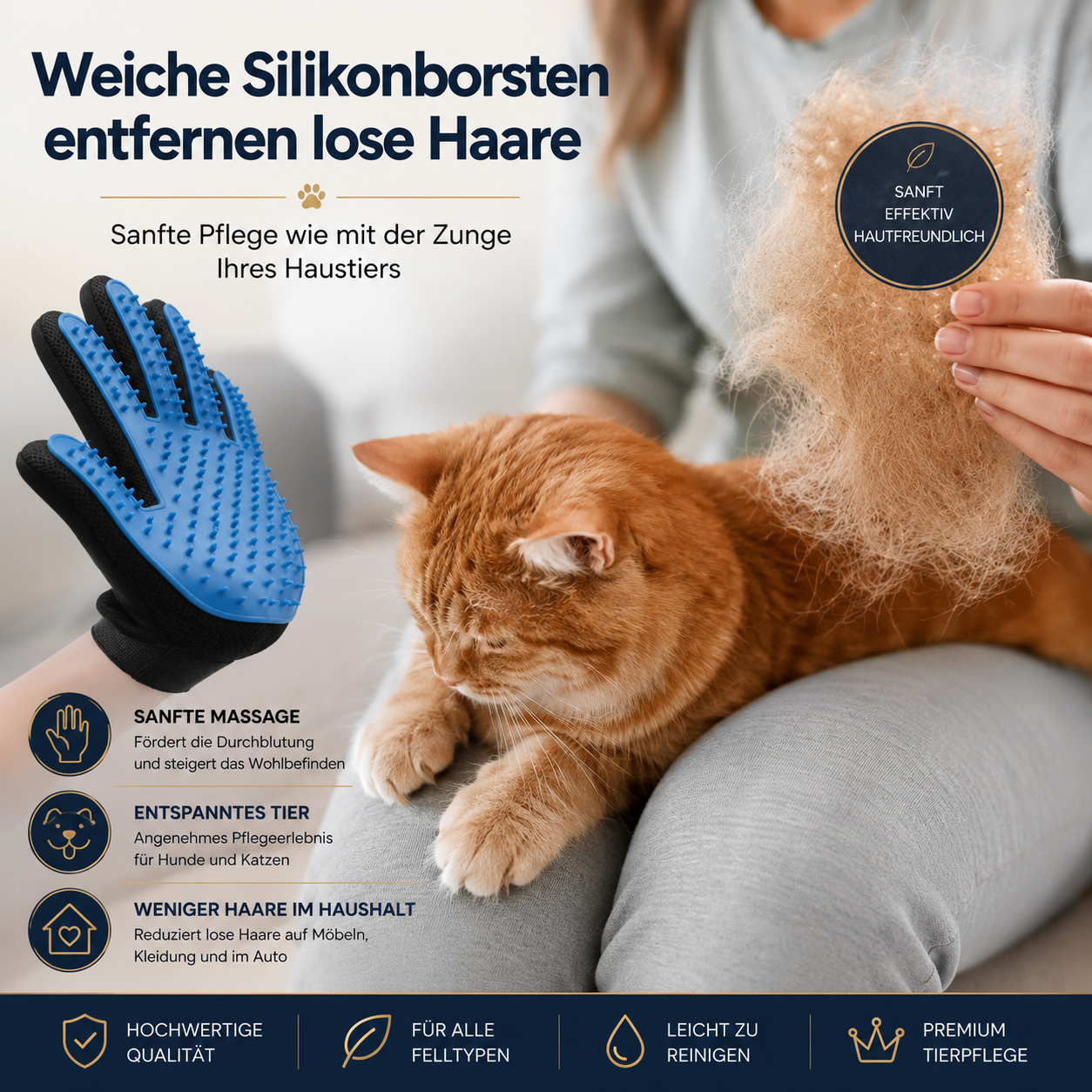 Premium Tierhaar-Pflegehandschuh