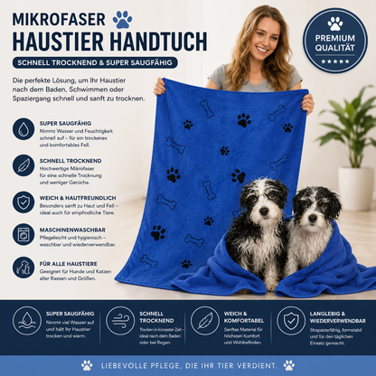 Premium Mikrofaser Haustierhandtuch – Schnell Trocknend & Extrem Saugfähig