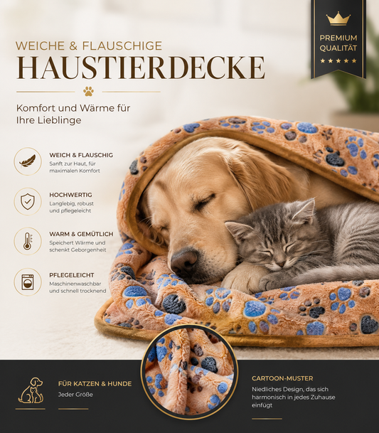 Hochwertige Luxusdecke für Hunde und Katzen.