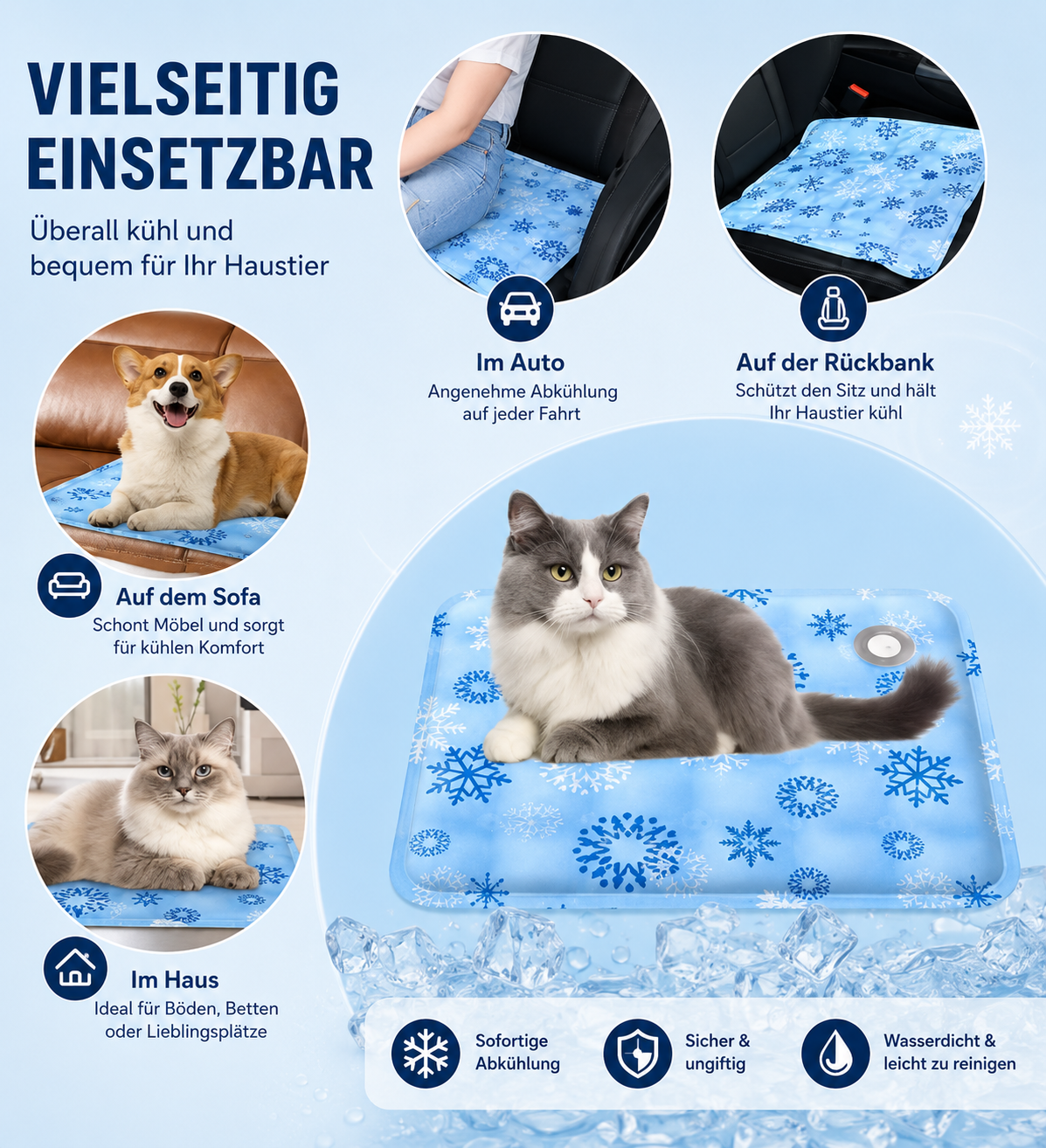 Premium Kühlmatte für Hunde & Katzen