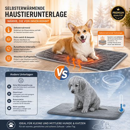 Selbstwärmende Premium-Haustierunterlage für Hunde & Katzen