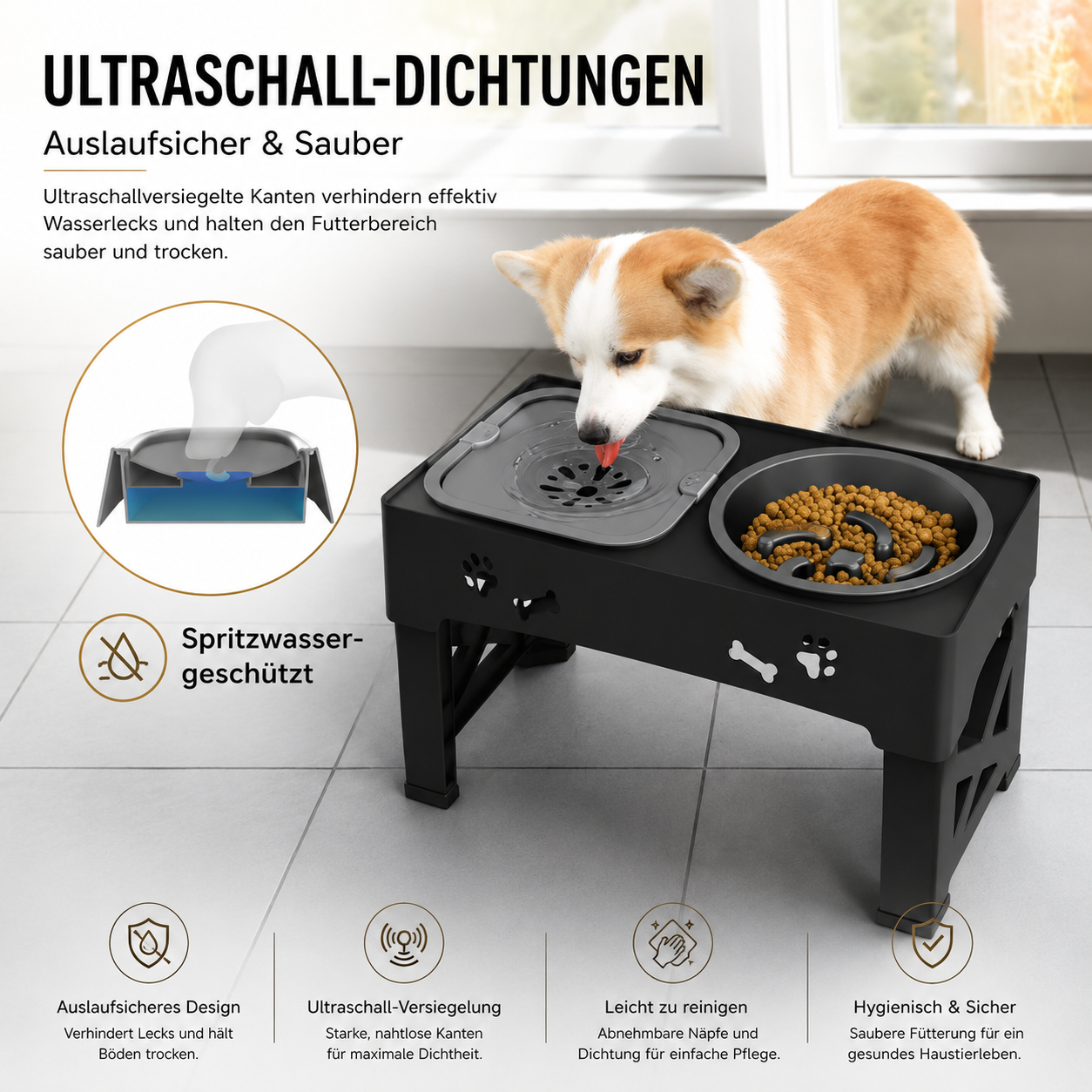 Premium Höhenverstellbarer Hundenapfständer