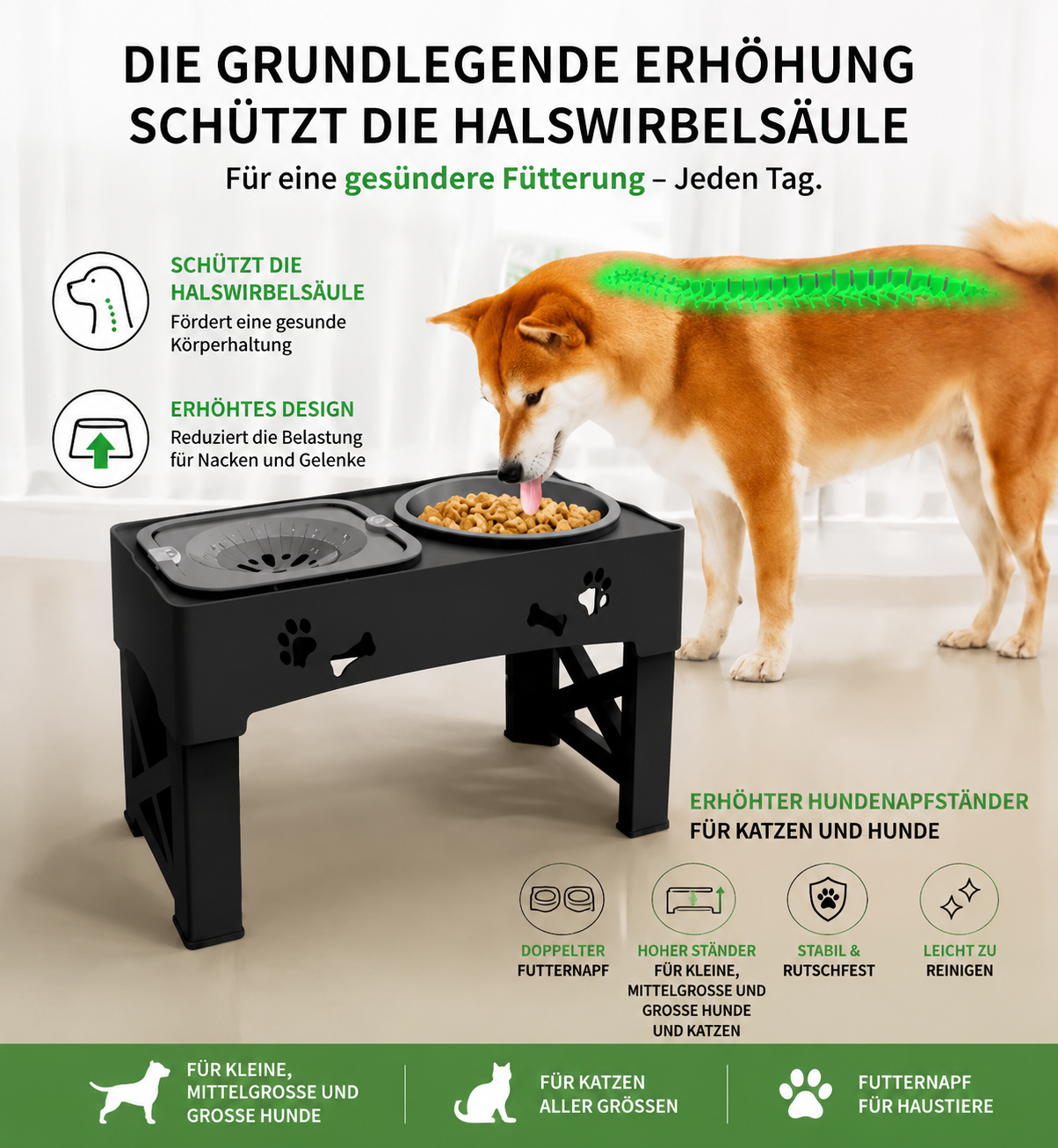 Premium Höhenverstellbarer Hundenapfständer