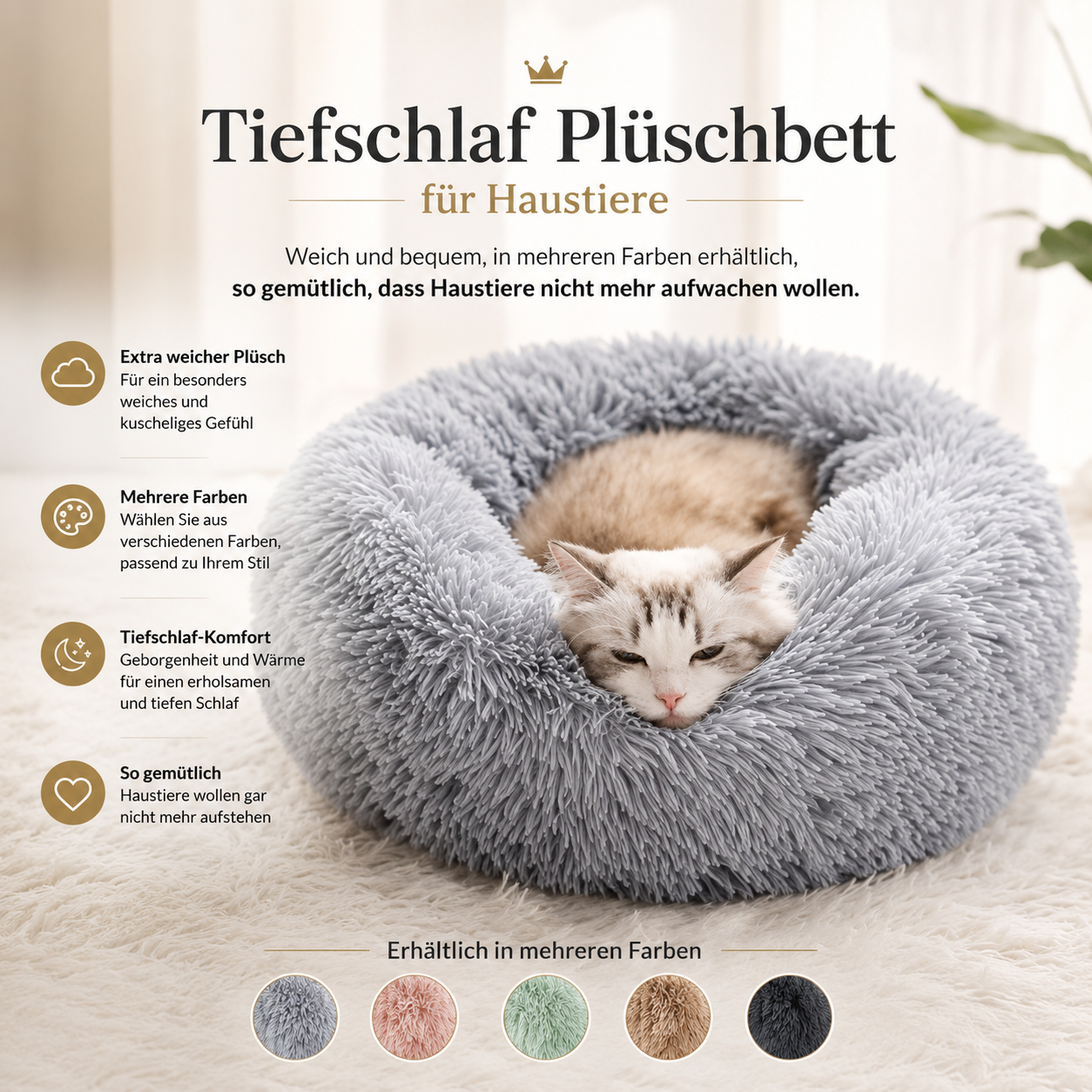 Luxus Donut-Haustierbett