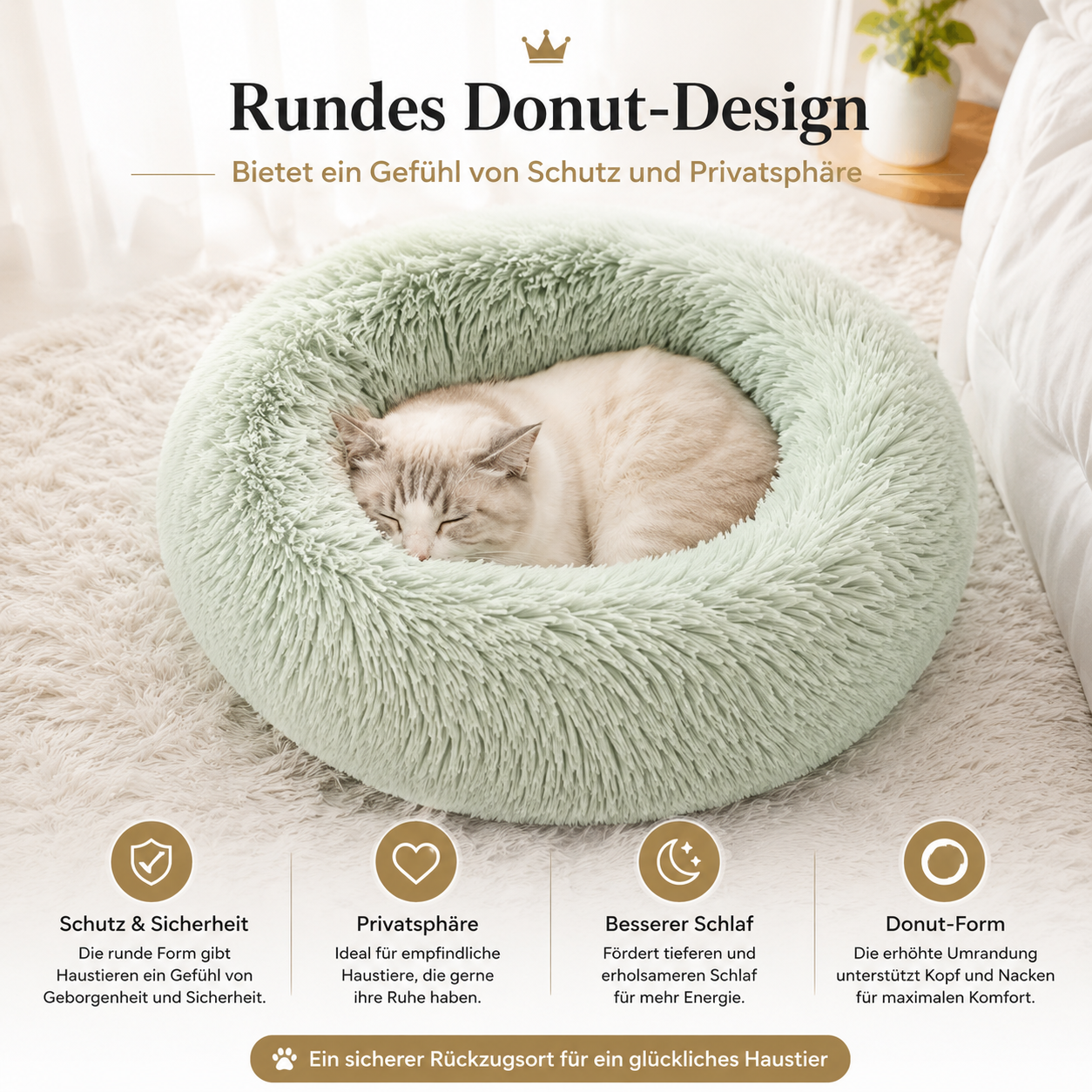 Luxus Donut-Haustierbett