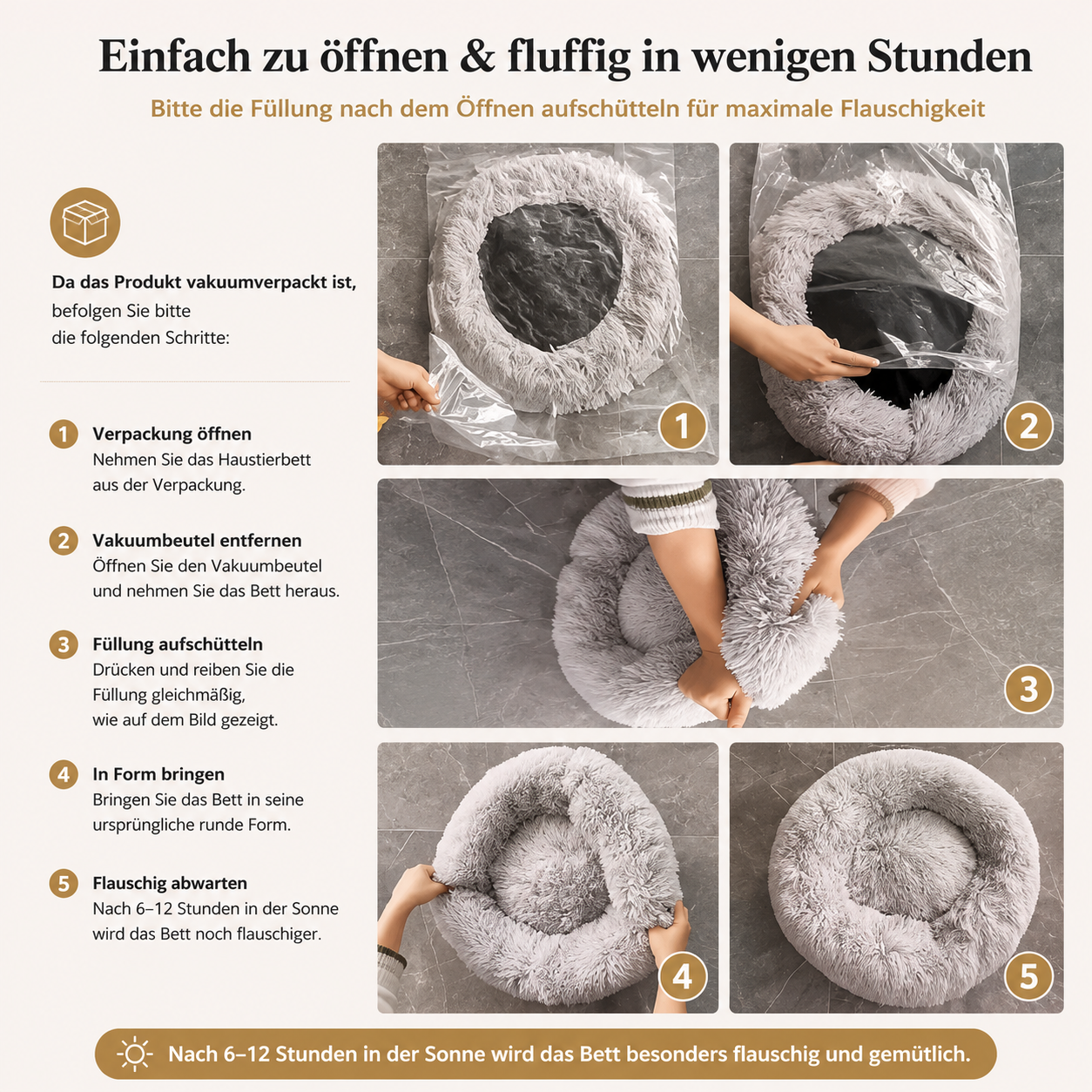 Luxus Donut-Haustierbett