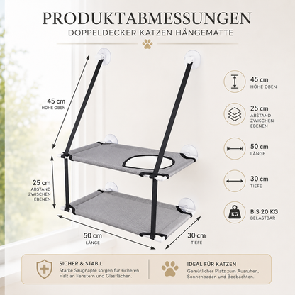 Premium Fenster-Hängematte für Katzen