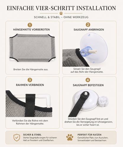 Premium Fenster-Hängematte für Katzen