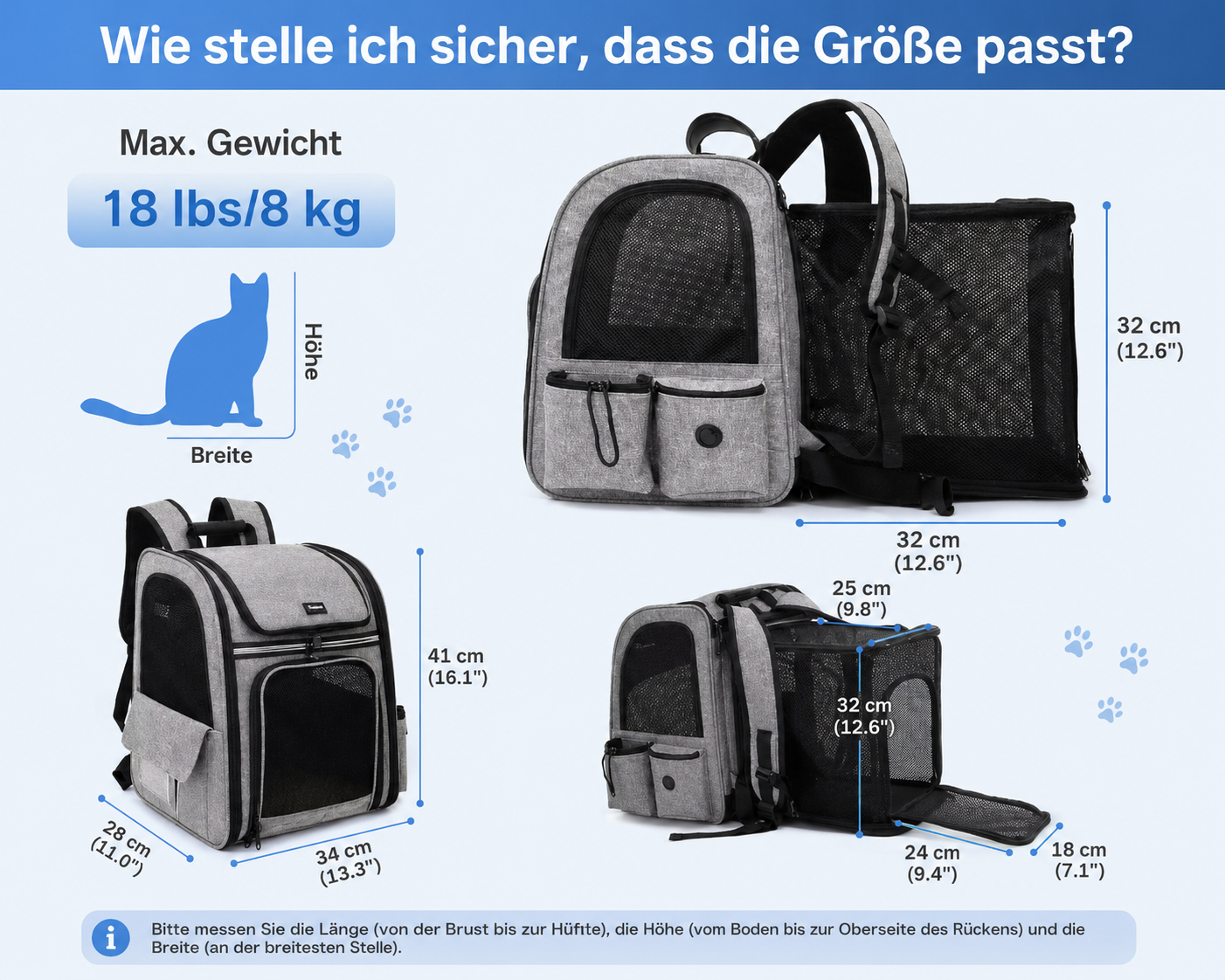 Premium Haustier-Rucksack