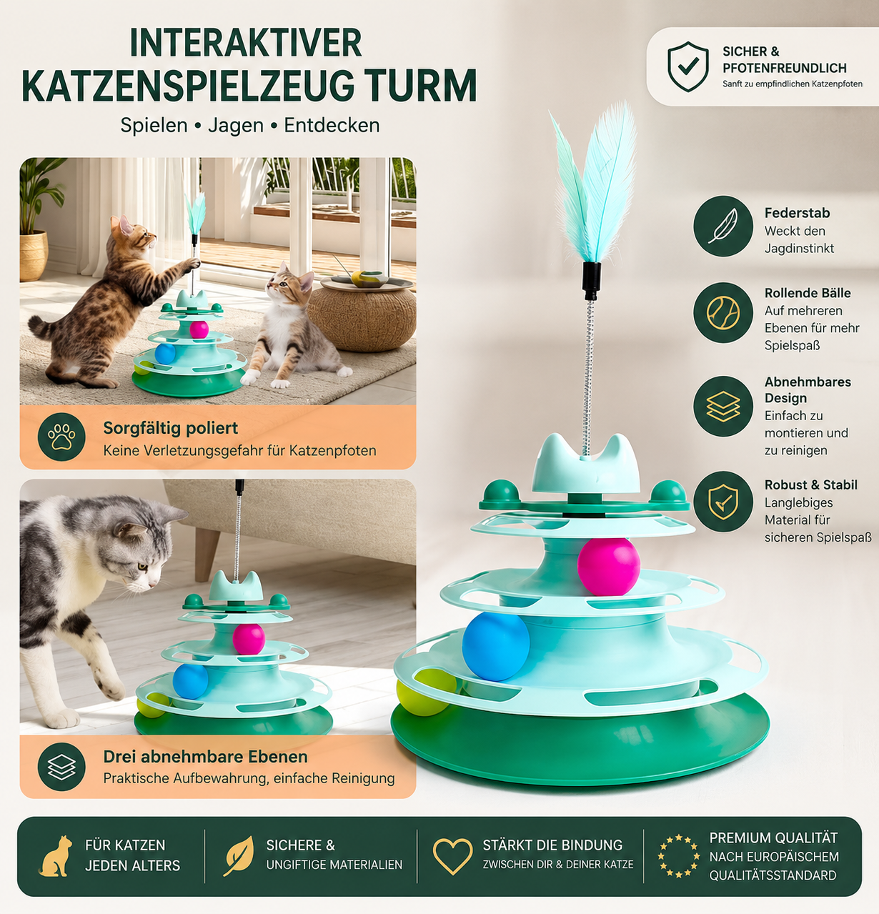 Premium Katzenspielzeug-Turm