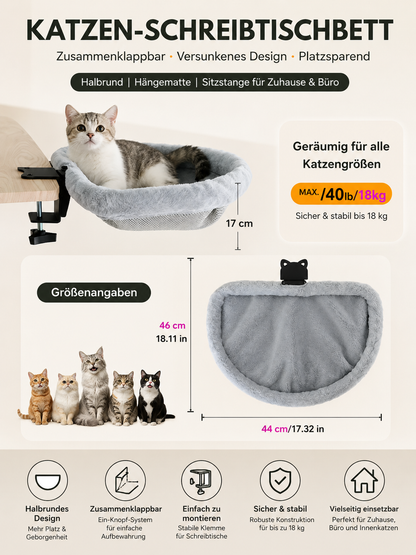 Premium Schreibtisch-Hängematte für Katzen
