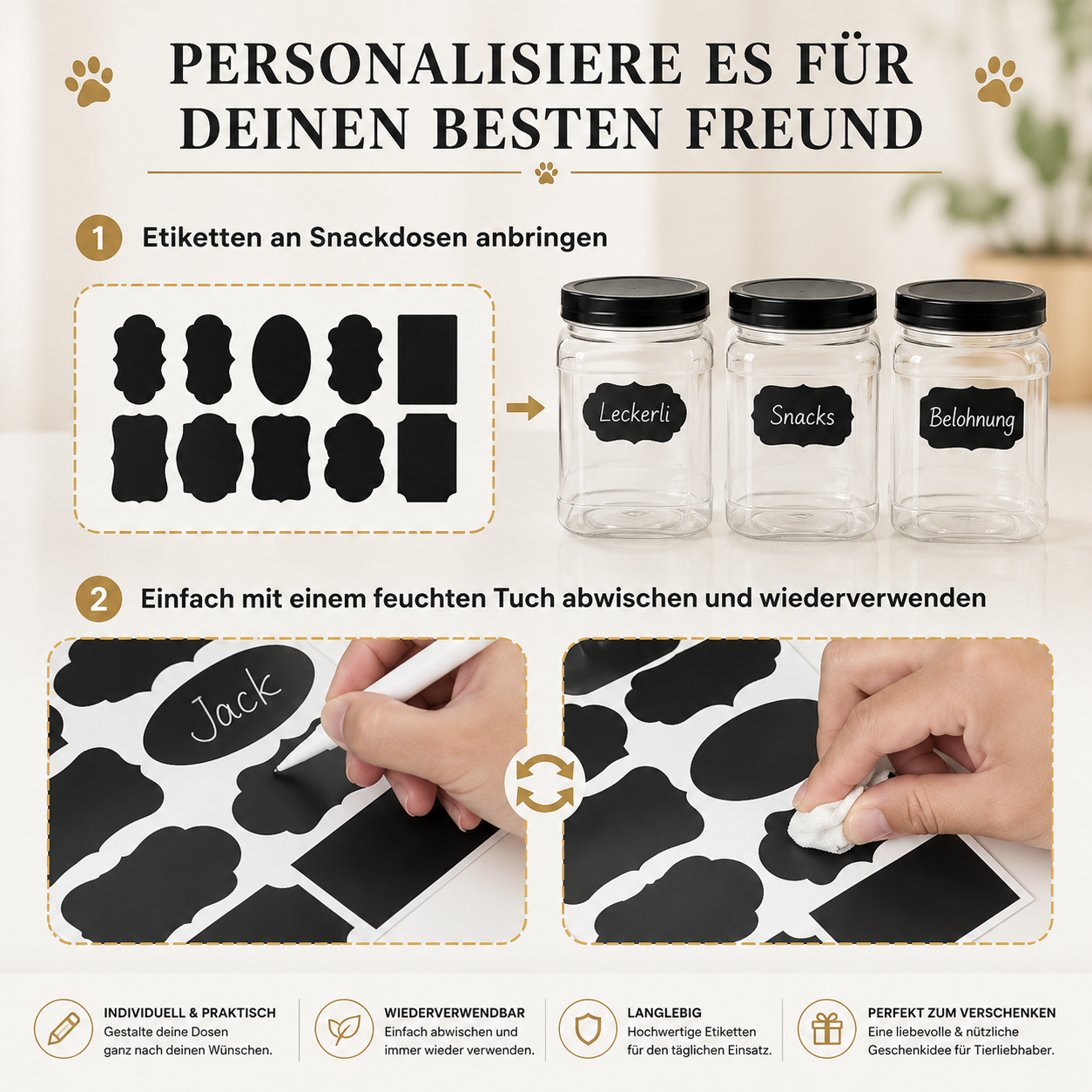 Premium Leckerli Box – 3er Aufbewahrungsset