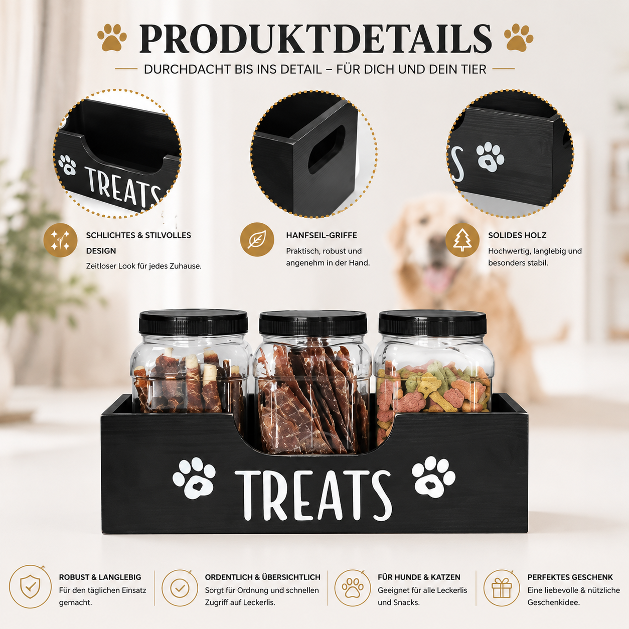 Premium Leckerli Box – 3er Aufbewahrungsset