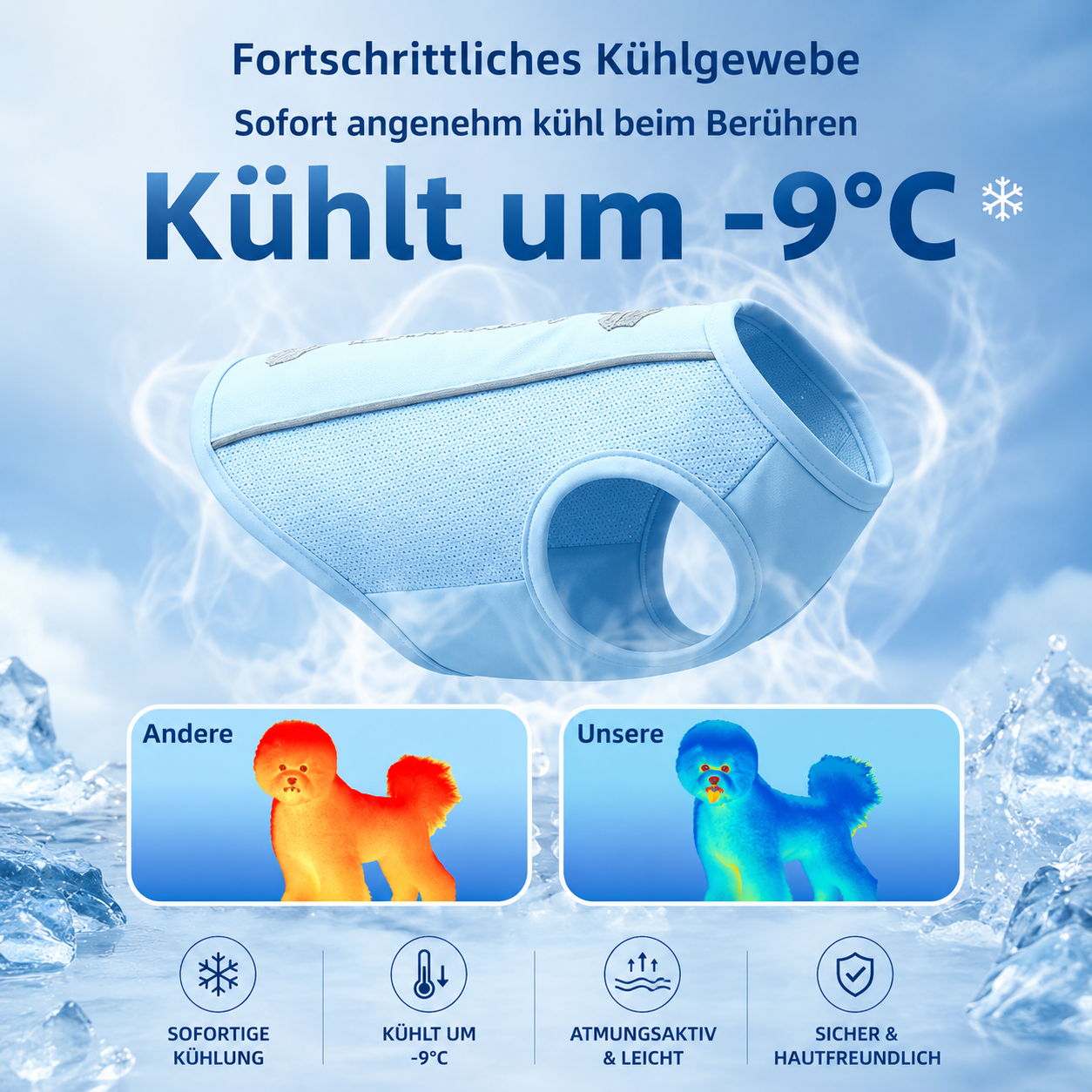 Kühlweste mit UV-Schutz & Sonnenkappe