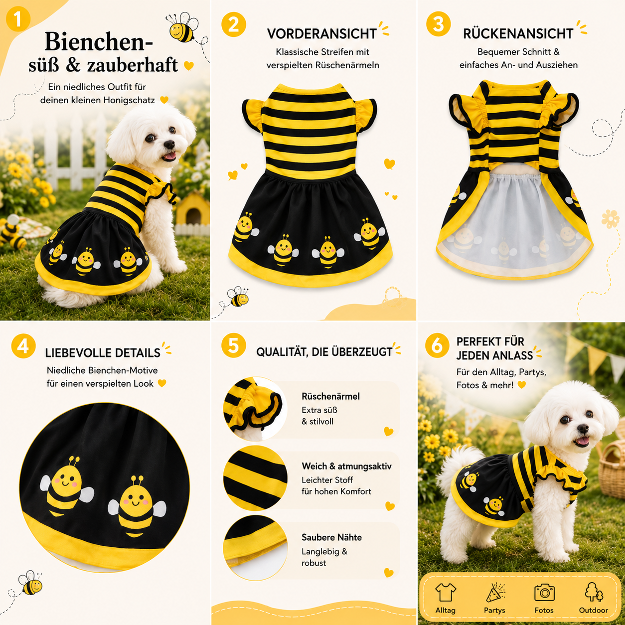 Bienenkleid für Hunde