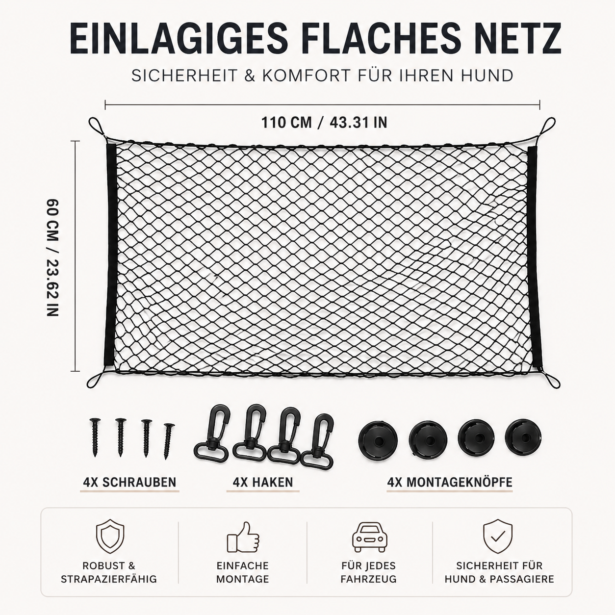 Premium Kofferraum-Sicherheitsnetz