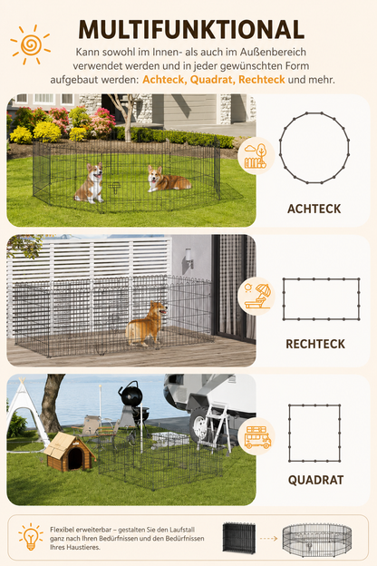 Premium Metall-Hunde-Laufstall