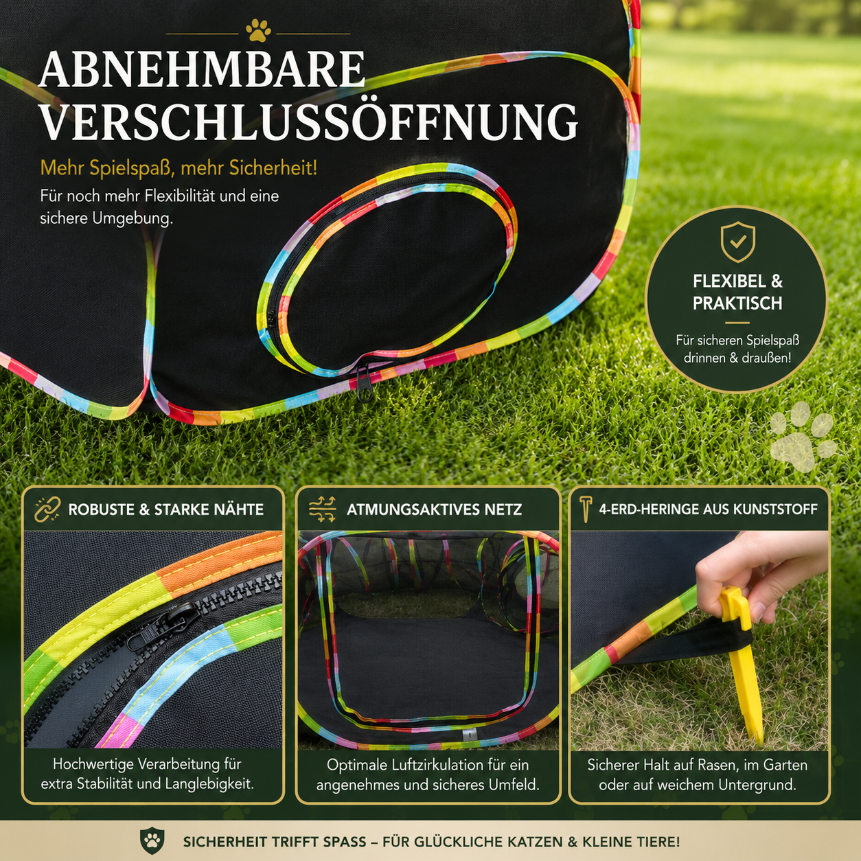 Katzengehege Premium mit Spieltunnel