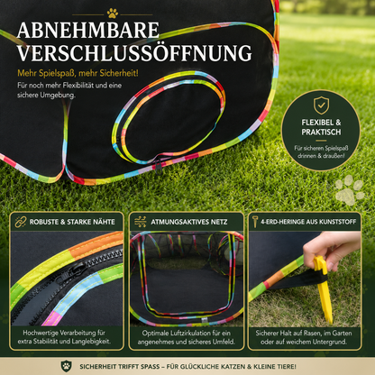 Katzengehege Premium mit Spieltunnel