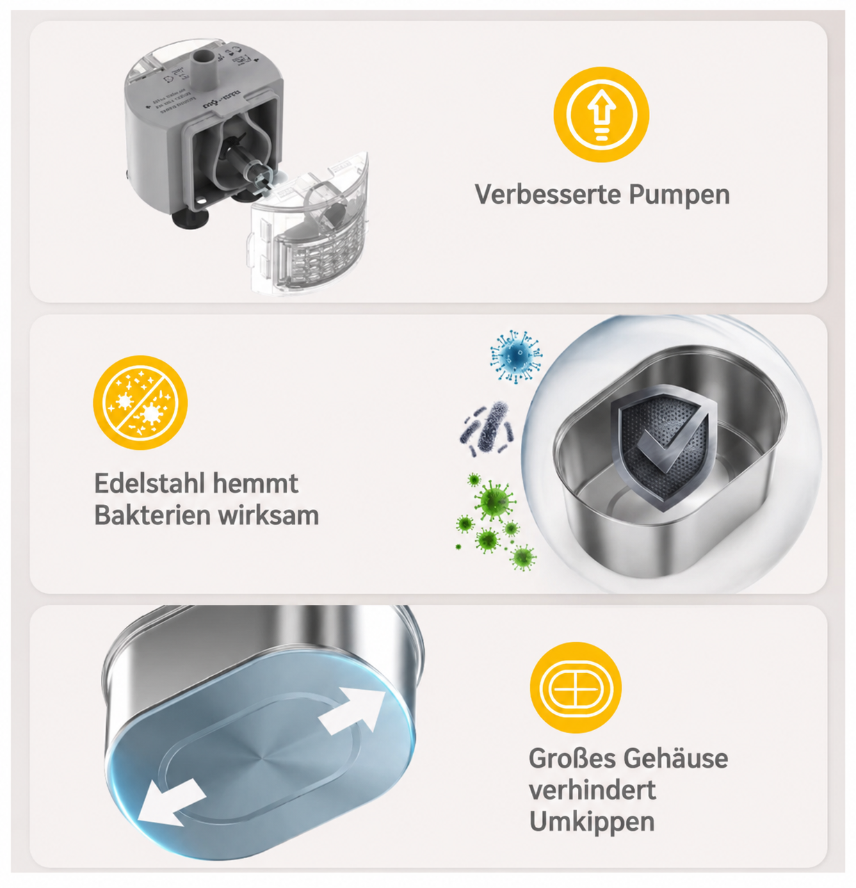 Smart Katzenbrunnen 3,2L aus Edelstahl