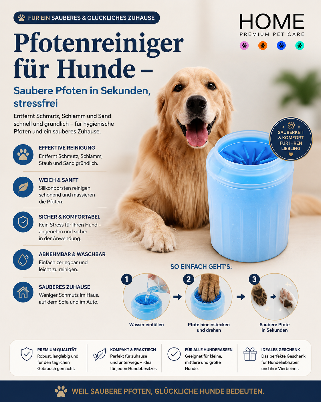 Pfotenreiniger für Hunde – Saubere Pfoten in Sekunden, stressfrei
