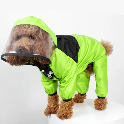 Premium Hunde-Regenmantel mit Transparenter Kapuze